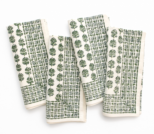 Elise Green Napkins S/4