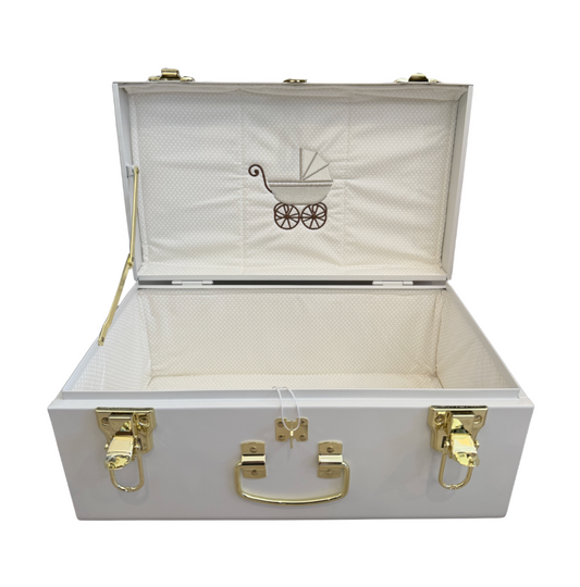 Baby Carriage Keepsake Trunk