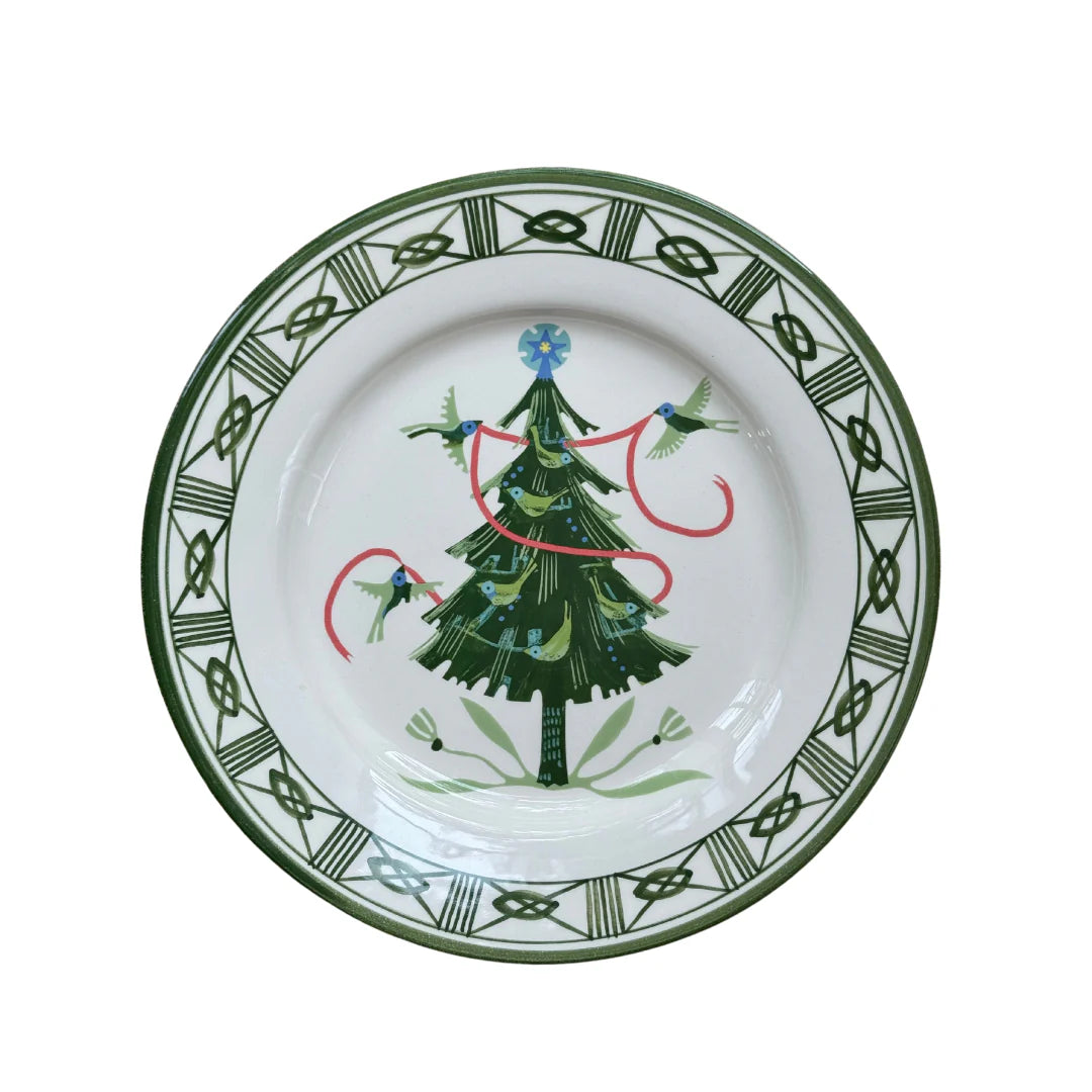 Songbird Tannenbaum Dinner Plate-filigree rim