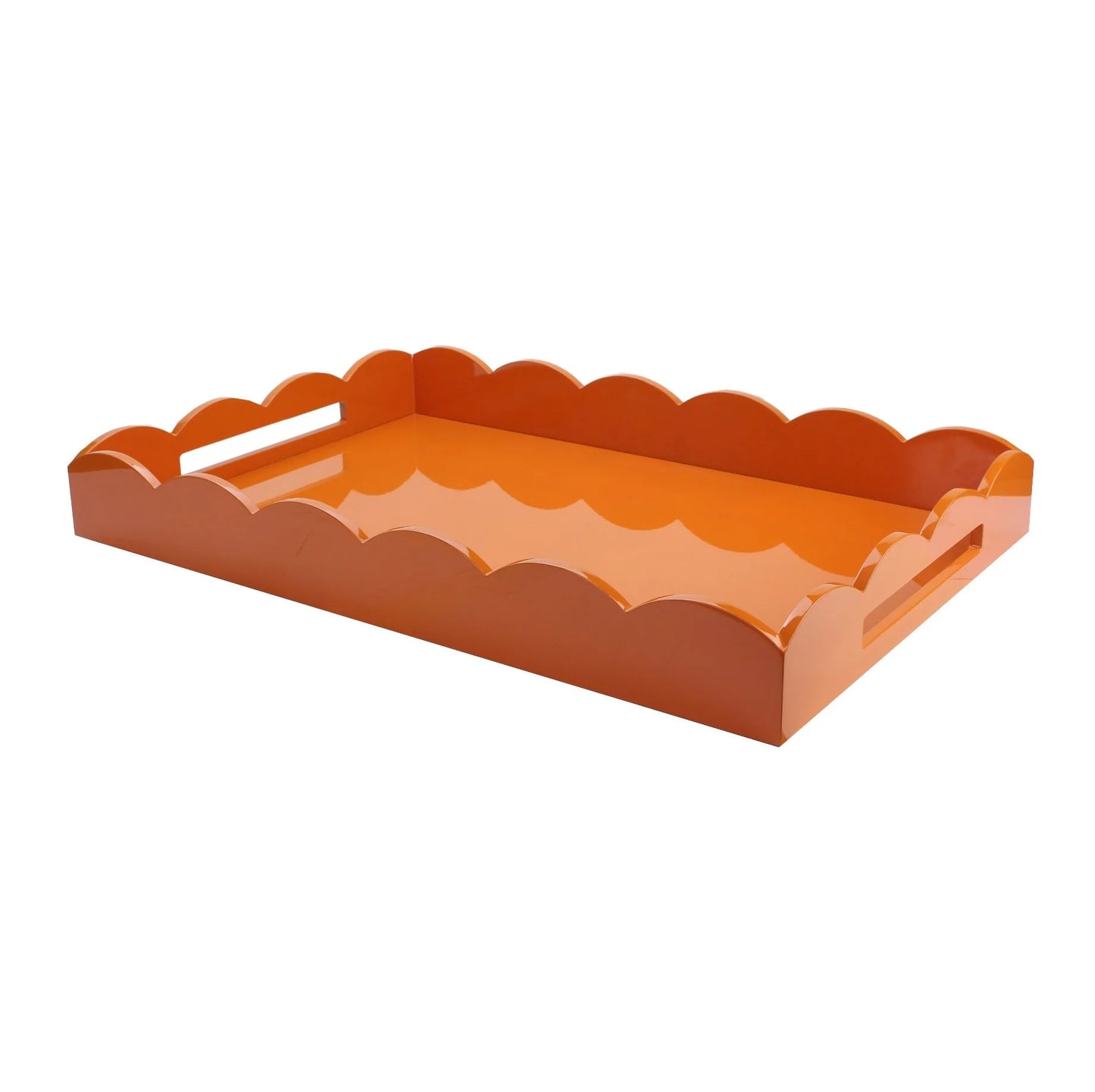 Orange Scallop Ottoman Tray