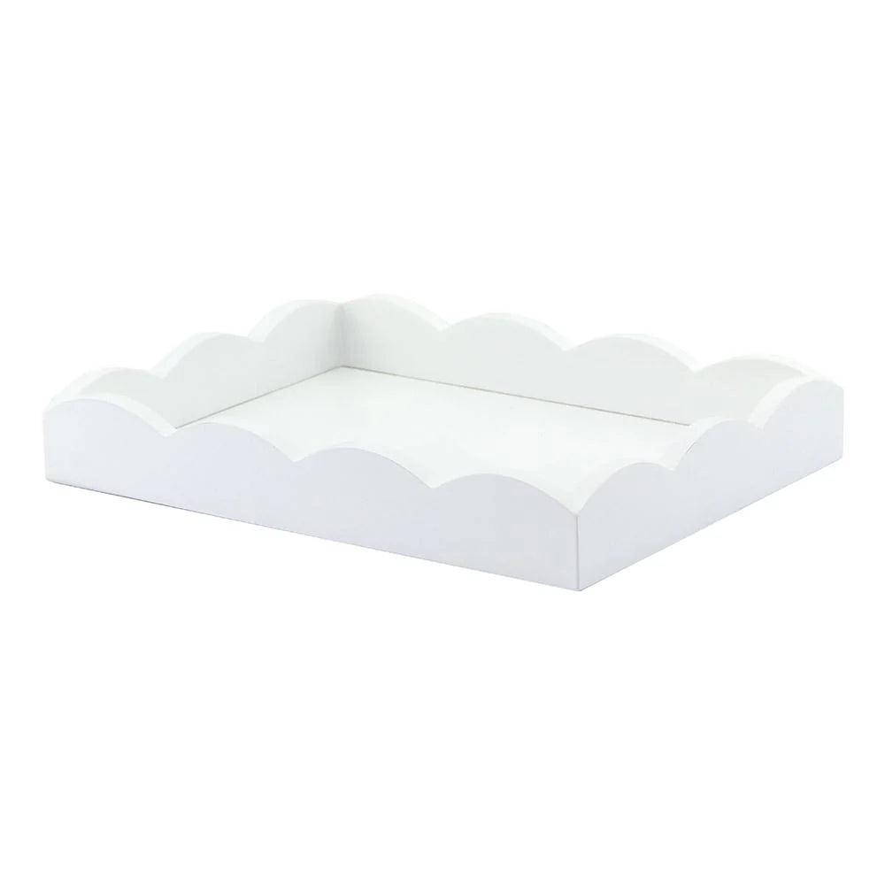 Small White Scalloped Tray