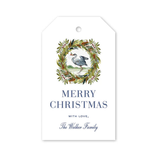 Holiday Herons Wreath Gift Tags