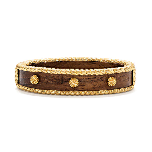 Berry Small Hinged Bangle-Teak