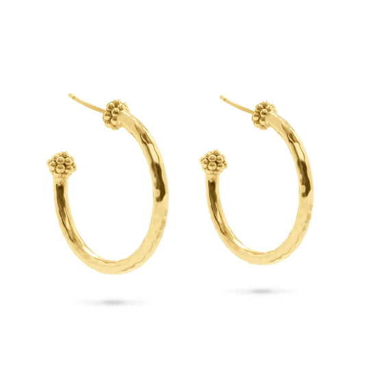 Gold Berry Medium Hoop Earrings