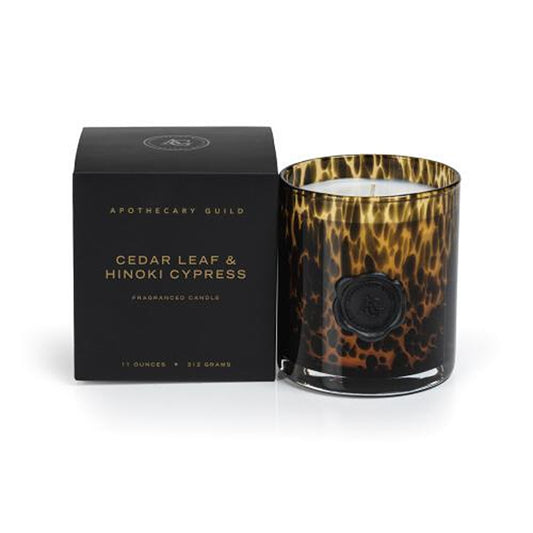 Cedar Leaf Opal Glass Candle Jar in Gift Box
