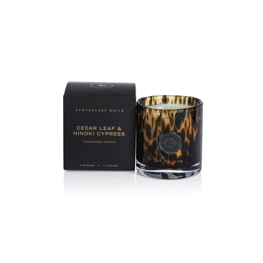 Opal Glass Cedar Leaf Mini Candle