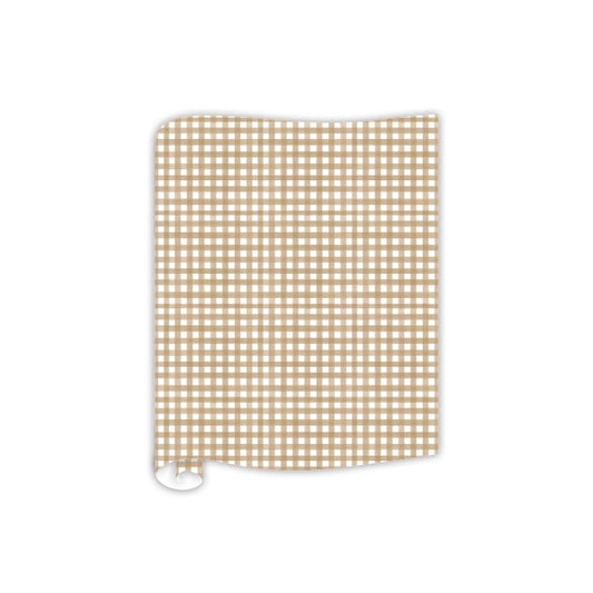 Brown Gingham Pattern Table Runner