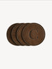 Monogrammed Leather Circle Coasters