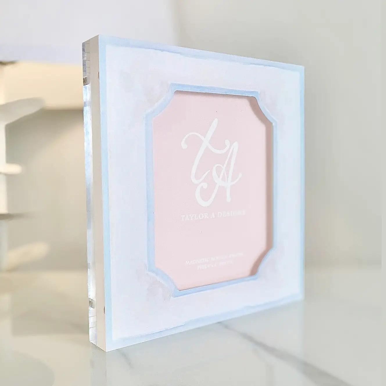 Acrylic Blue + White Magnetic Frame