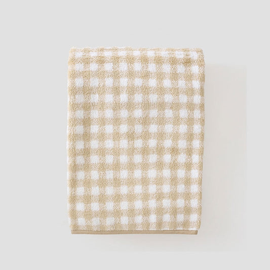 Camel Gingham Bath Towel