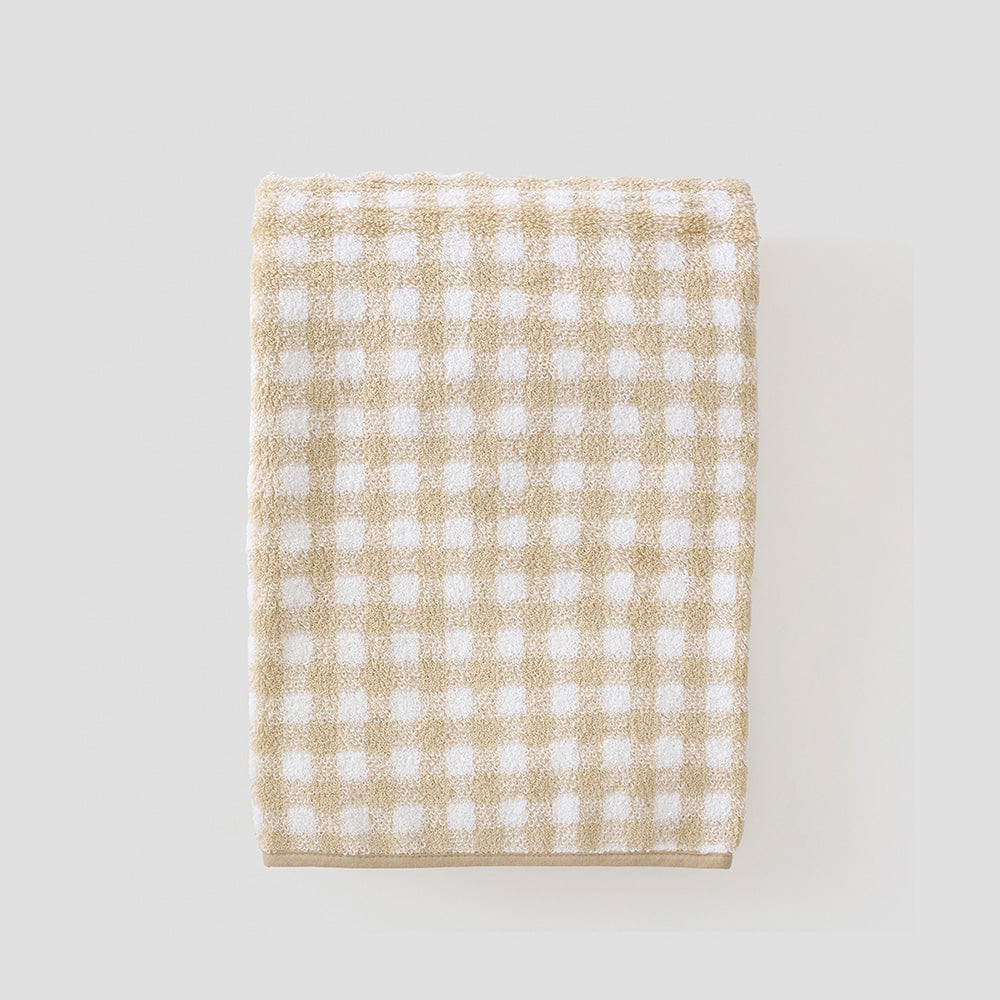 Camel Gingham Bath Towel