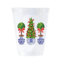 Christmas Topiaries Frosted Cups S/8