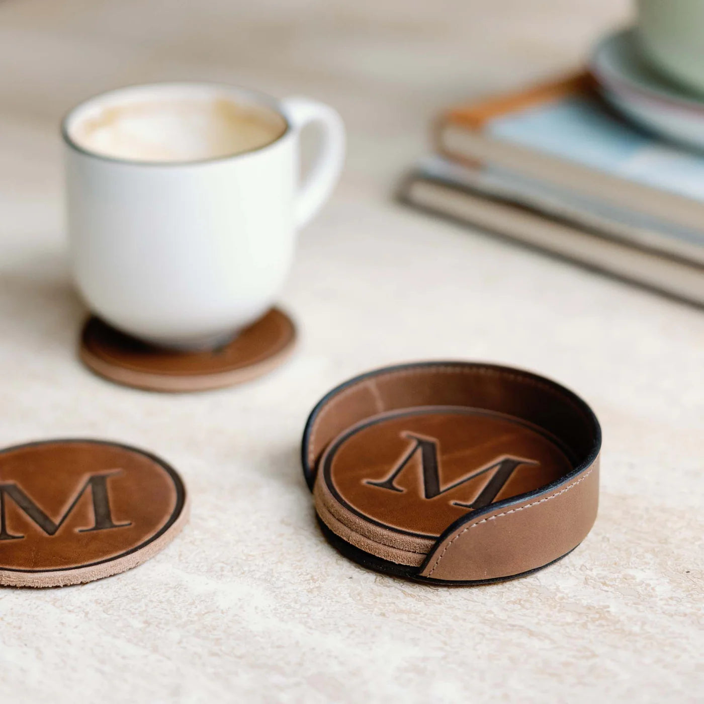 Leather Coaster Holder