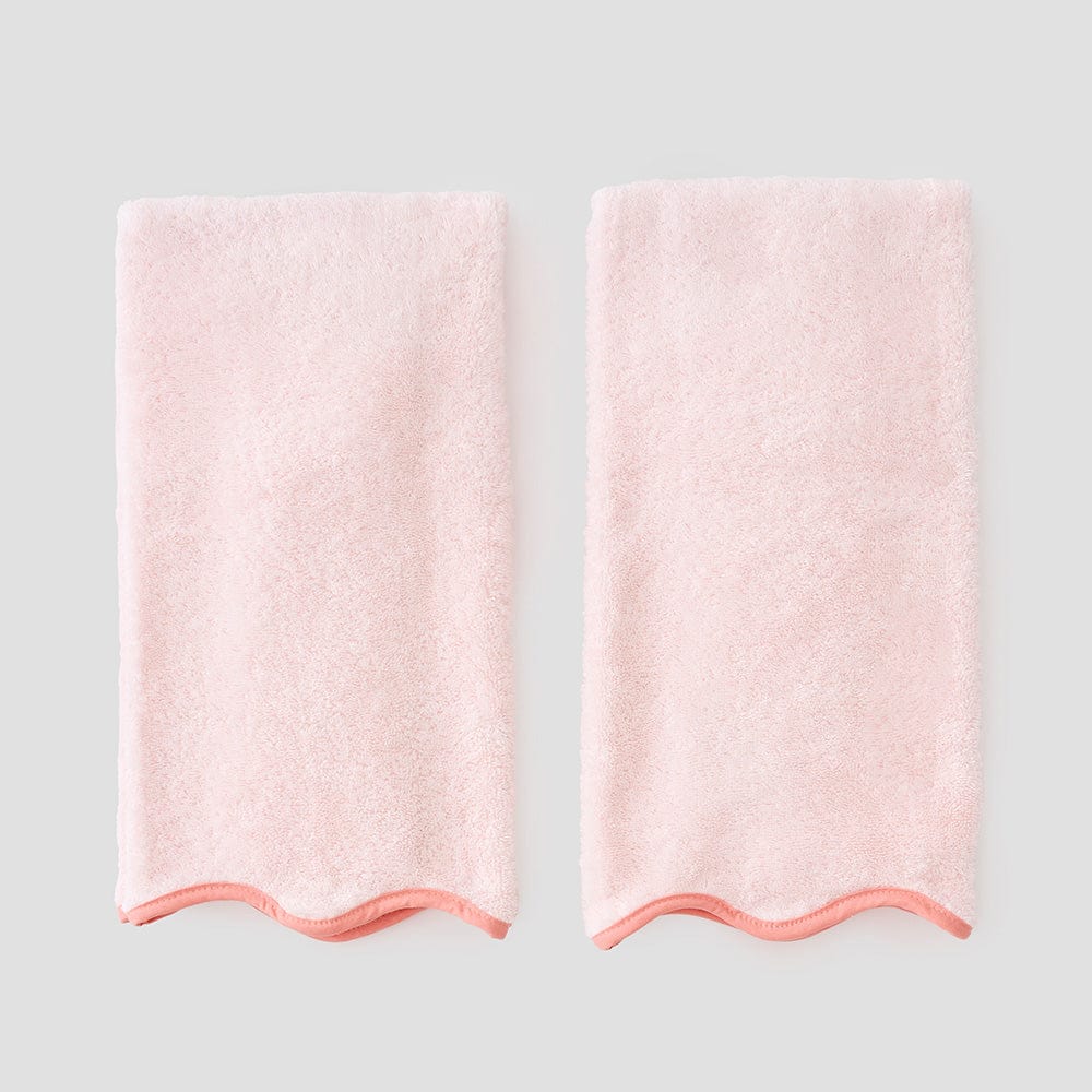 Pink Scallop Hand Towels (Pair)