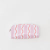 Pink Coral Stripe Toiletry Bag
