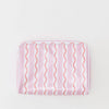 Pink Coral Stripe Toiletry Bag