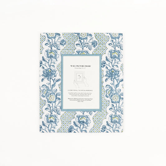 Indigo Flowers Wall Frame