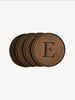 Monogrammed Leather Circle Coasters