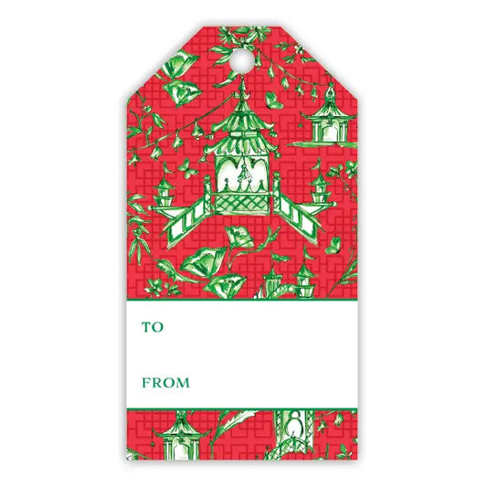 Red & Green Pagonda Gift Tags