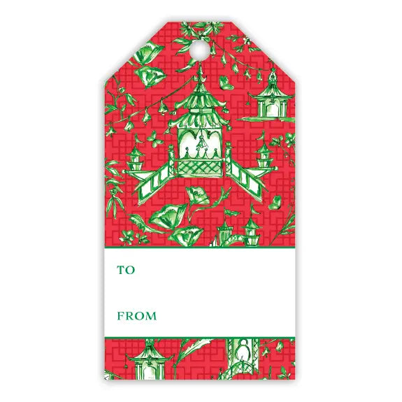 Red & Green Pagonda Gift Tags