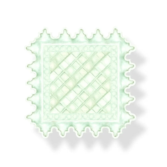 Acrylic Green & White Coaster
