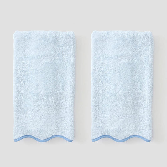 Blue Scallop Hand Towel (Pair)