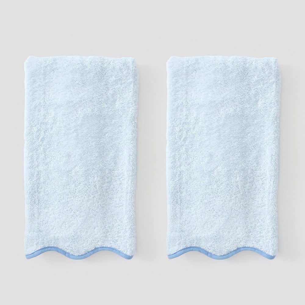 Blue Scallop Hand Towel (Pair)