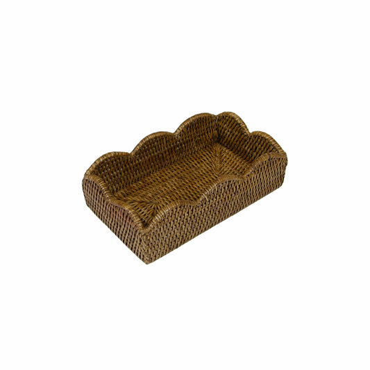 Rattan Scallop Guest Napkin Holder