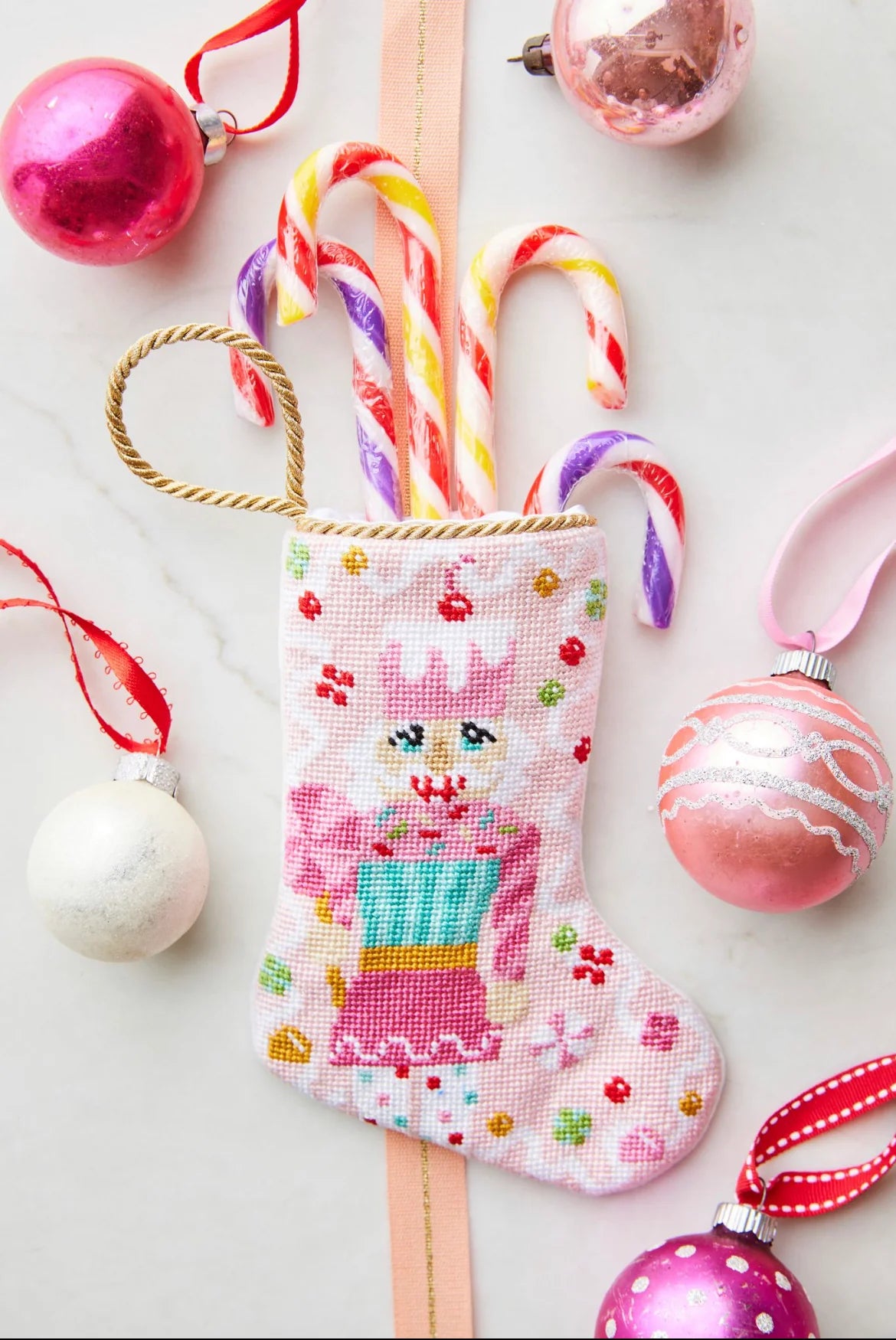 Sugary Nutcracker Pink Stocking