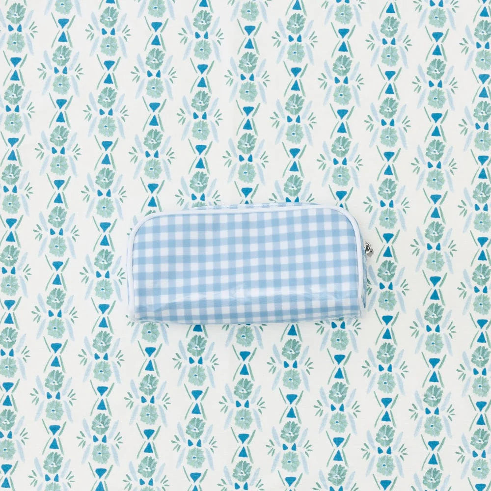 Blue Gingham Mini Toiletry Bag