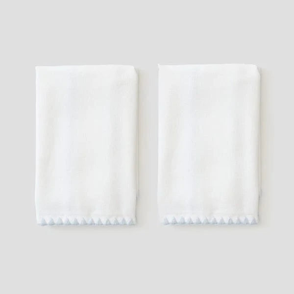 Light Blue Stitched Hand Towel (Pair)