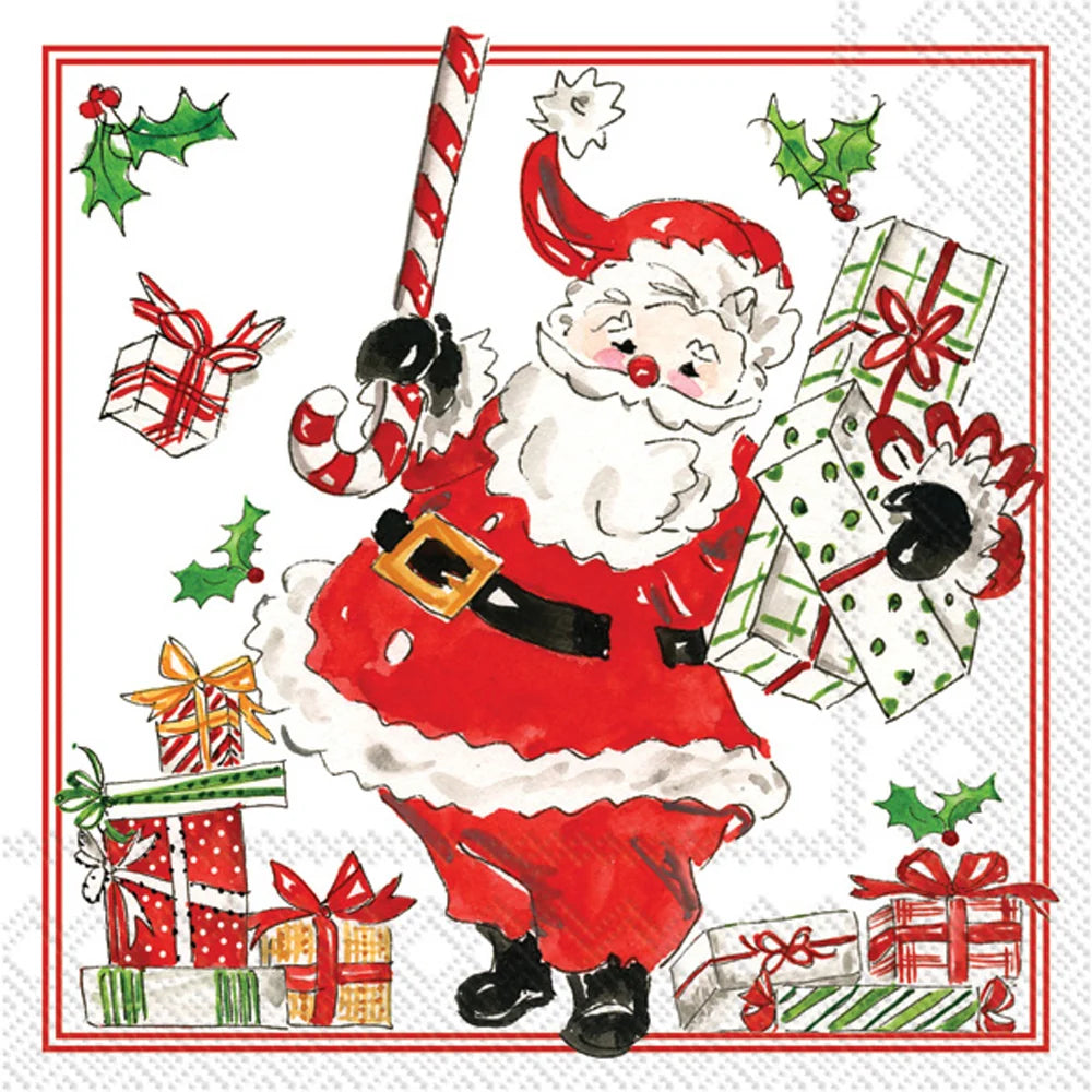 Holly Jolly Santas Cocktail Napkins