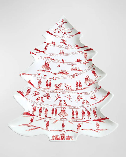 Country Estate Winter Frolic Ruby Tree Platter