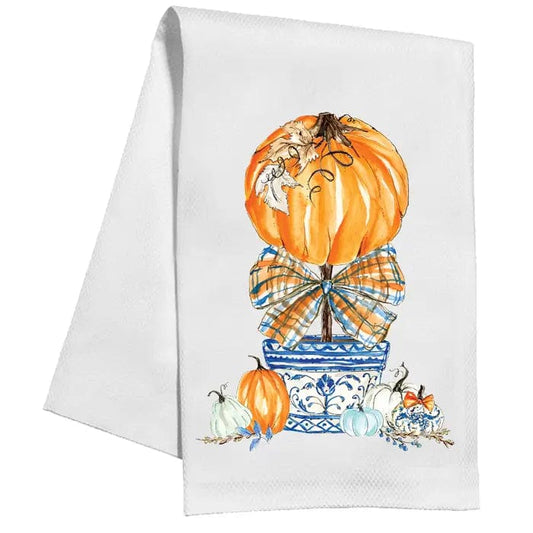 Blue and White Pumpkin Kitchen Towel