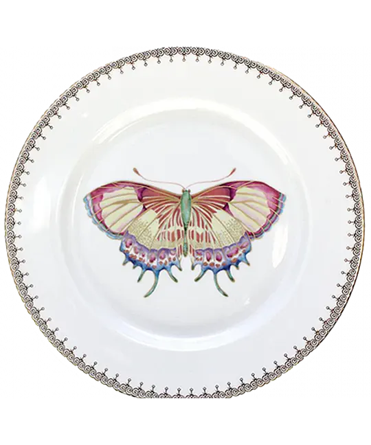 Golden Teardrop Butterfly Dessert Plate