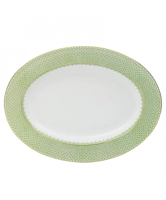 APPLE GREEN LACE OVAL PLATTER