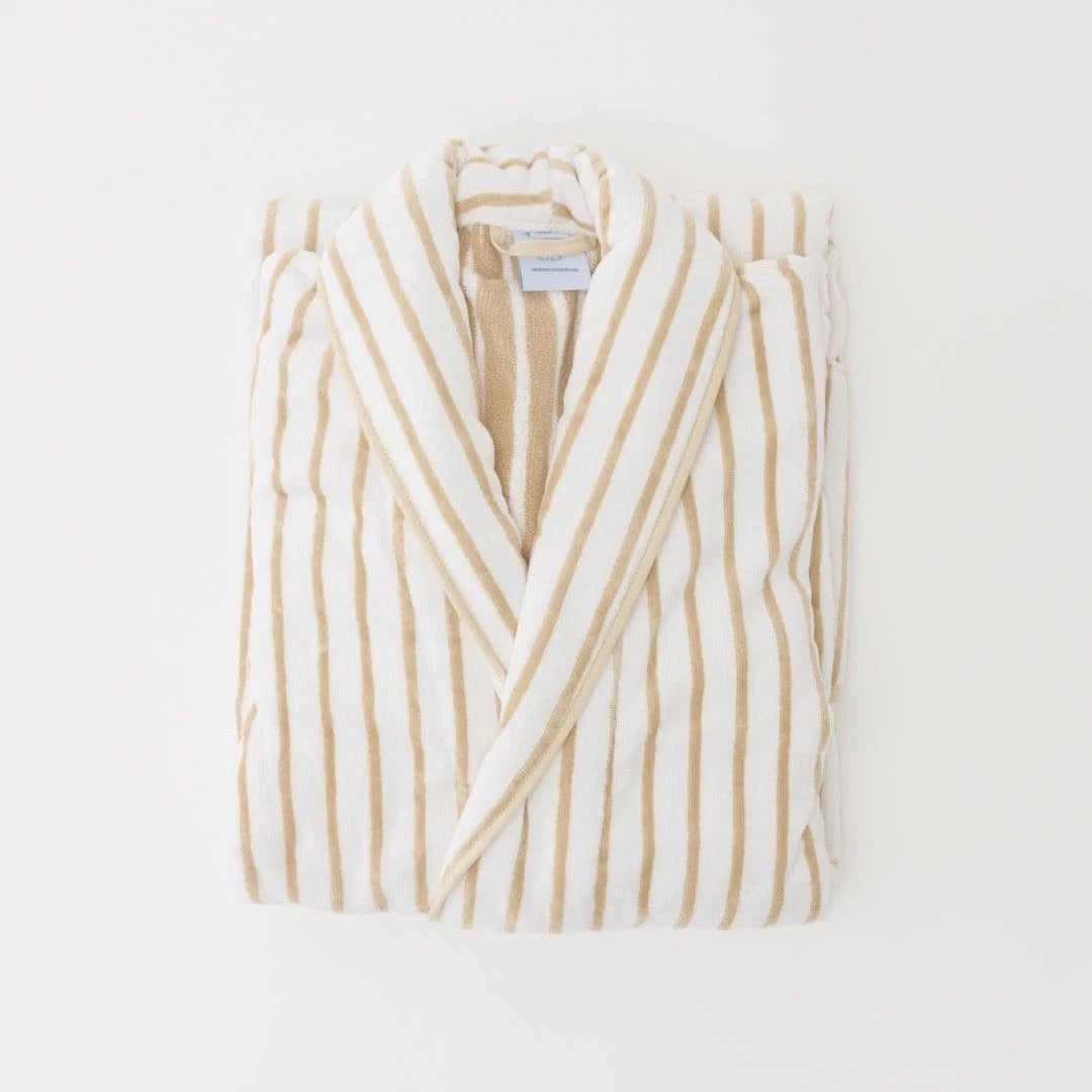 Sand Parker Plush Long Patterned Robe