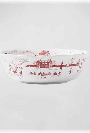 Country Estate Winter Frolic Ruby 10" Serving Bowl