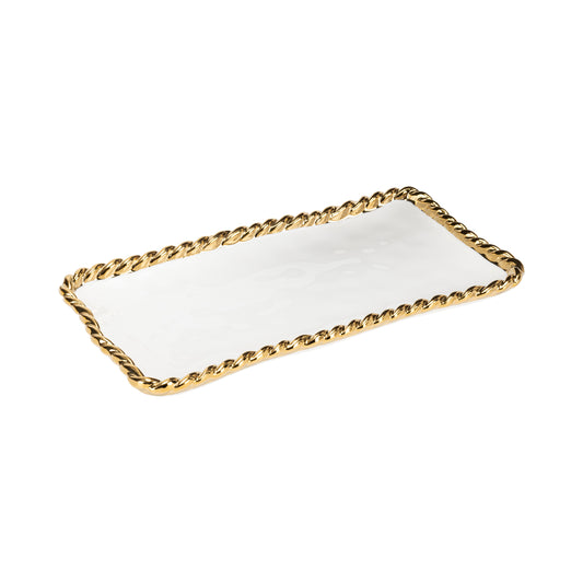 10" White Tray w/ Gold