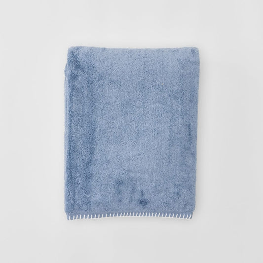 Stitched Edge Bath Towel - Storm Blue