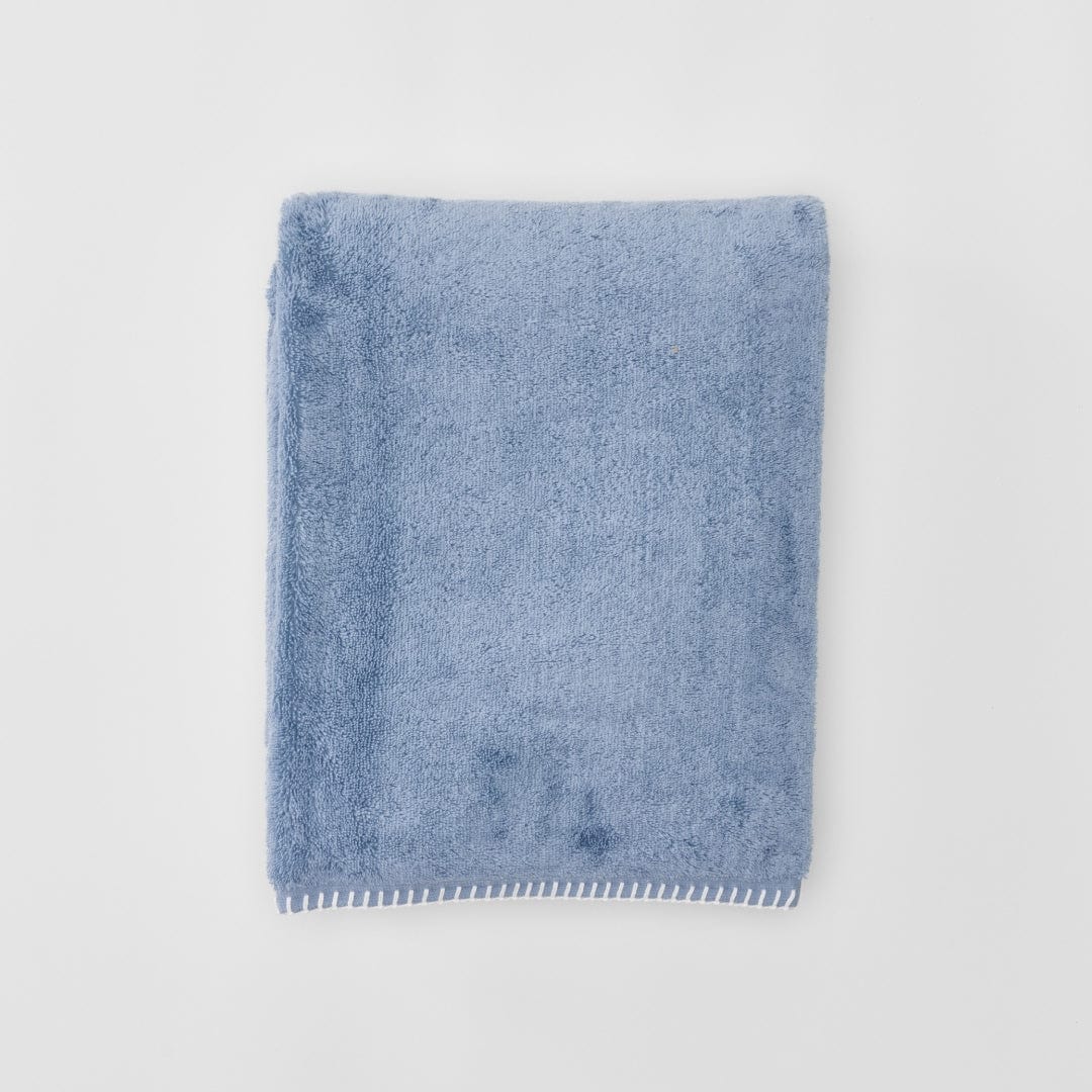Stitched Edge Bath Towel - Storm Blue
