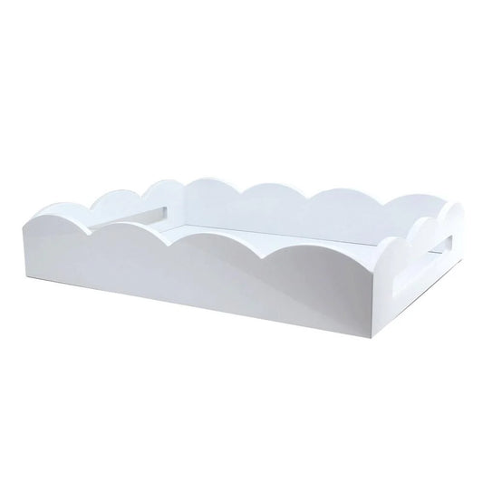 Medium White Scalloped Tray