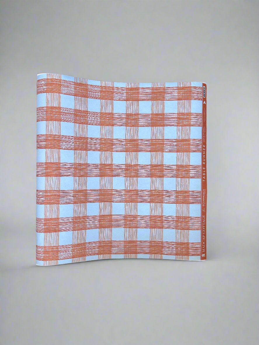 Orange Gin Lane Plaid Table Runner