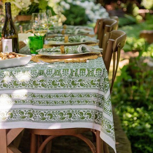 Caroline Green Round Tablecloth