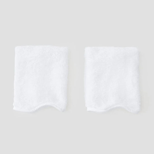 White Scalloped Washcloths