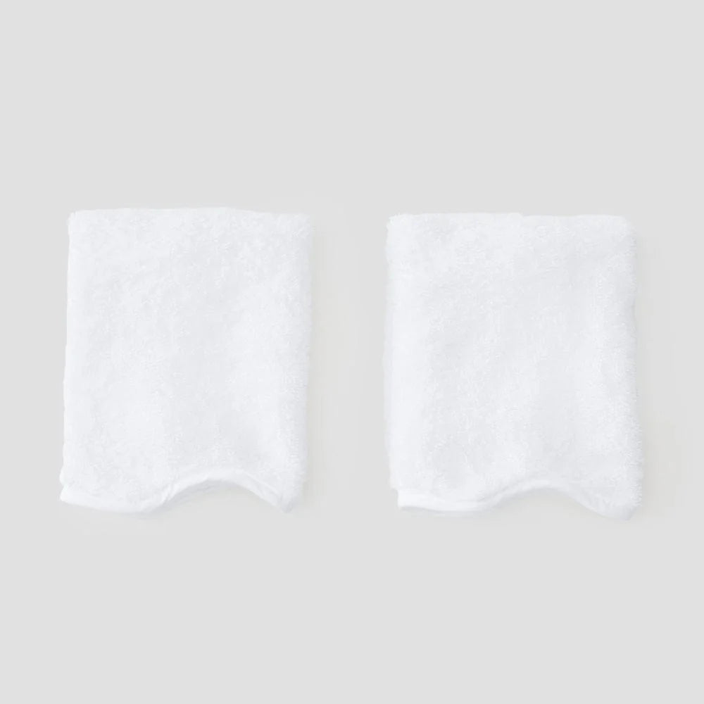White Scalloped Washcloths